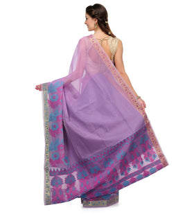 Lilac Supernet Banarasi Saree