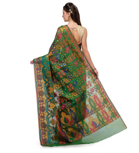 Green Chanderi Banarasi Saree