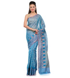 Sky Blue Supernet Banarasi Saree