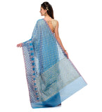 Sky Blue Supernet Banarasi Saree