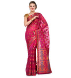 Magenta Chanderi Cotton Banarasi Saree