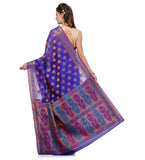 Royal Blue Chanderi Cotton Banarasi Saree