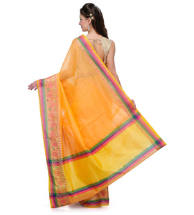 Peach Supernet Banarasi Saree