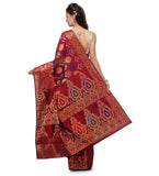 Maroon Chanderi Cotton Banarasi Saree