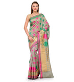 Gray (Sage) Chanderi Cotton Banarasi Saree