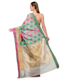 Gray (Sage) Chanderi Cotton Banarasi Saree