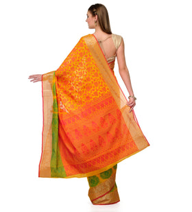 Gold Chanderi Cotton Banarasi Saree