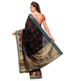 Black Chanderi Cotton Banarasi Saree