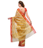 Beige Kora Banarasi Saree