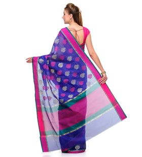 Royal Blue Supernet Banarasi Saree