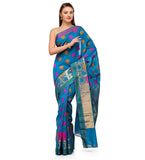 Dark Blue Chanderi Cotton Banarasi Saree