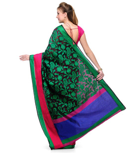 Green Kora Banarasi Saree