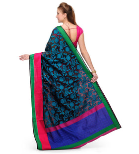 Azure Blue Kora Banarasi Saree