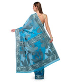 Sky Blue Supernet Banarasi Saree