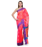 Hot Pink Silk Banarasi Saree