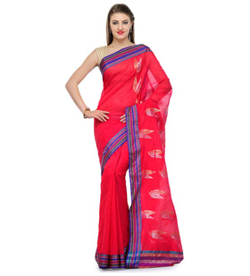 Magenta Cotton Silk Banarasi Saree