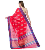 Magenta Cotton Silk Banarasi Saree