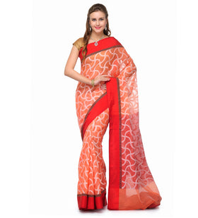 Orange Supernet Banarasi Saree