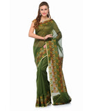 Bottle Green Supernet Banarasi Saree