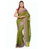 Olive Supernet Banarasi Saree