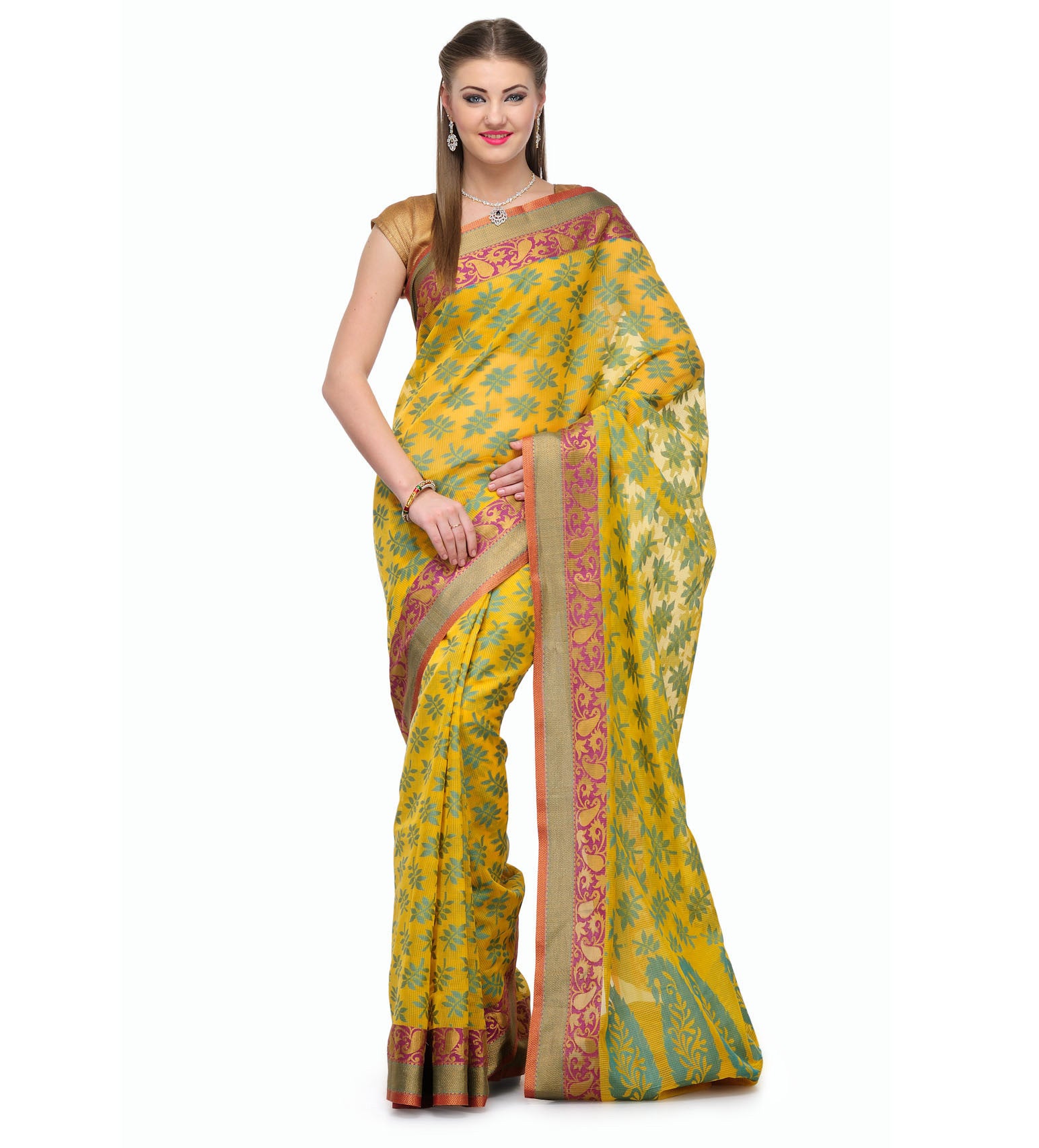 Gold Supernet Banarasi Saree