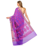 Violet Chanderi Cotton Banarasi Saree