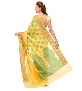 Gold Chanderi Cotton Banarasi Saree