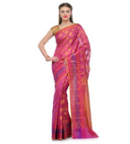 Purple Chanderi Cotton Banarasi Saree