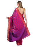 Purple Chanderi Cotton Banarasi Saree