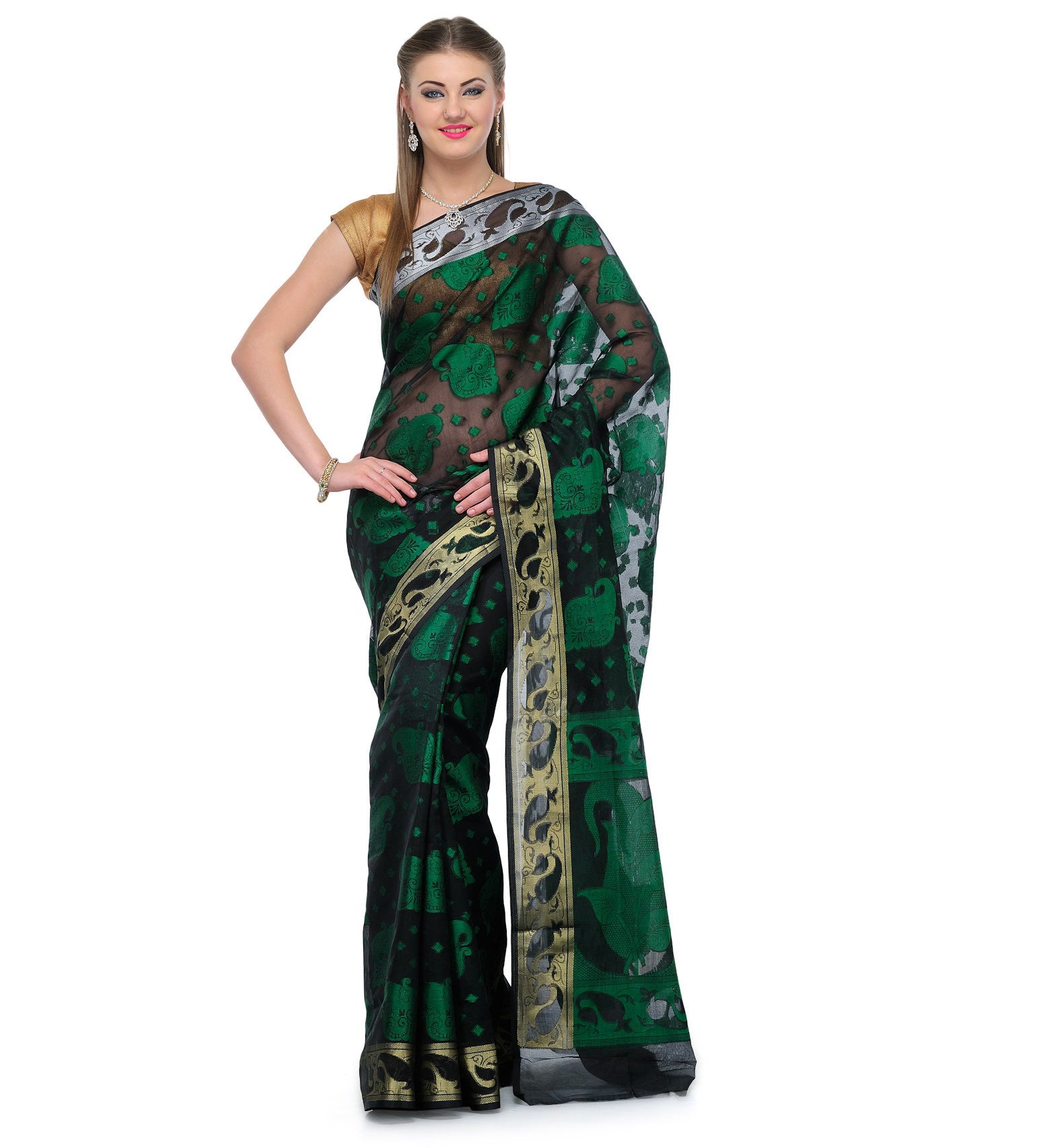 Black Supernet Banarasi Saree