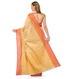 Beige Supernet Banarasi Saree