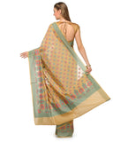 Cream Chanderi Cotton Banarasi Saree