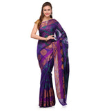 Royal Blue Chanderi Cotton Banarasi Saree