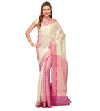 Off White Kora Banarasi Saree