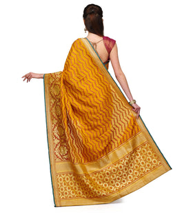 Mustard Silk Georgette Banarasi Saree