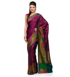 Purple Matka Silk Handloom Banarasi Saree