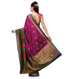 Purple Matka Silk Handloom Banarasi Saree