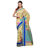 Lemon Chanderi Cotton Banarasi Saree