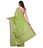 Green Supernet Banarasi Saree