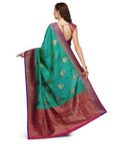 Green Matka Silk Handloom Banarasi Saree