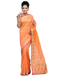 Orange Supernet Banarasi Saree