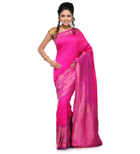 Magenta Silk Georgette Banarasi Saree