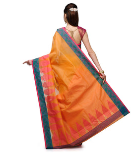 Orange Supernet Banarasi Saree