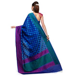 Royal Blue Katan Silk Handloom Banarasi Saree