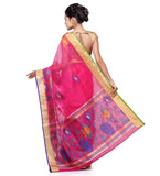 Magenta Pure Kora Banarasi Saree