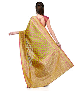 Olive Silk Georgette Banarasi Saree