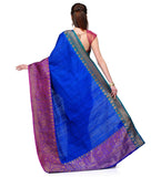 Royal Blue Matka Silk Handloom Banarasi Saree