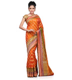 Rust Silk Georgette Banarasi Saree