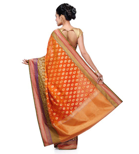 Rust Silk Georgette Banarasi Saree