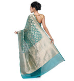 Green Pure Kora Banarasi Saree